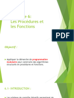 Chapitre 6 - Les Procédures Et Les Fonctions