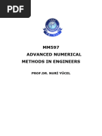 Mm597 Advanced Numerical Methods in Engineers