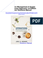 Operations Management A Supply Chain Process Approach 1st Edition Wisner Solutions Manual