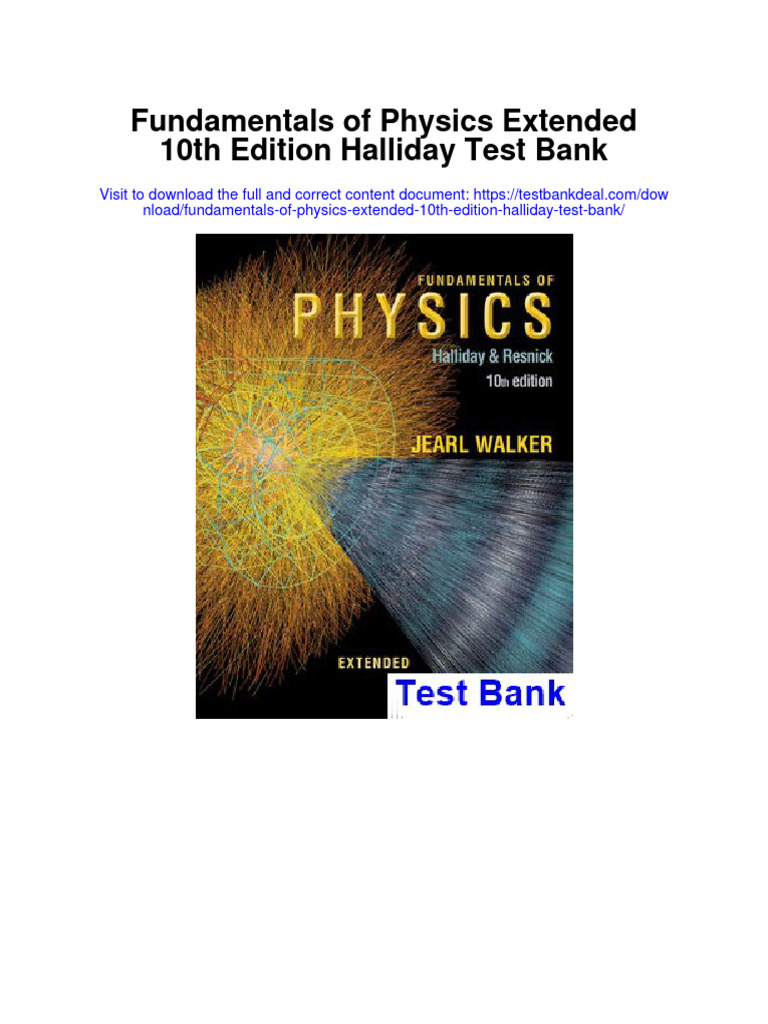 Fundamentals of Physics Extended 10th Edition Halliday Test Bank PDF