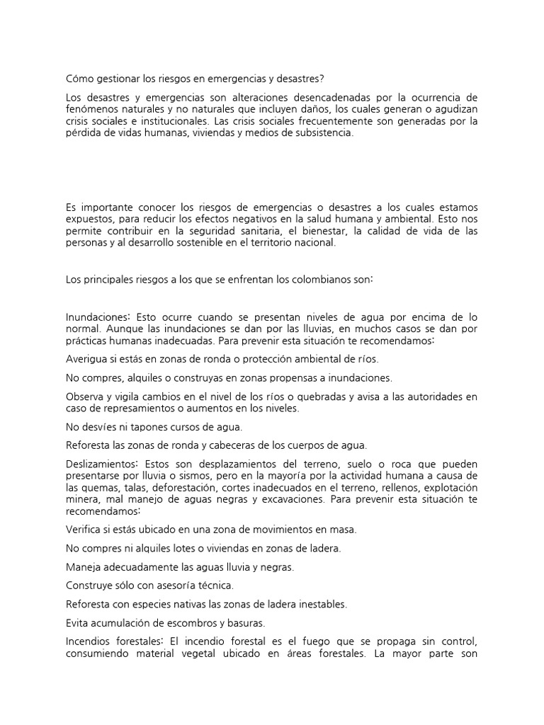 Prevención de Desastres Naturales en Niños | PDF | Agua | Inundar