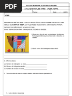 Avaliação em Arte 5º Ano 1º Bimestre 2024 | PDF | Pichação | Arte de rua