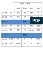 Horario 2023 3er Grado