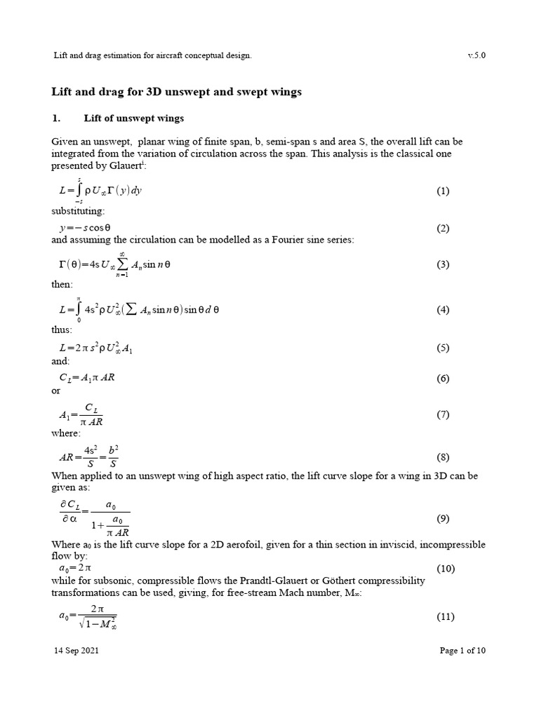Lift and Drag Analysis for Wings | PDF | Boundary Layer | Airfoil