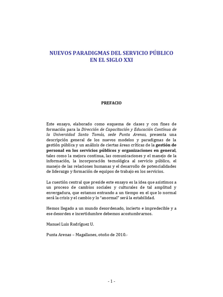 5. Nuevos Paradigmas Del Servicio Pc3bablico en El Siglo Xxi | PDF ...