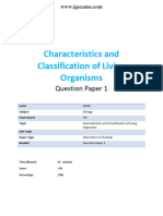 1.1 Characteristics and Classification of Living Organisms CIE IGCSE Biology Practicals QP