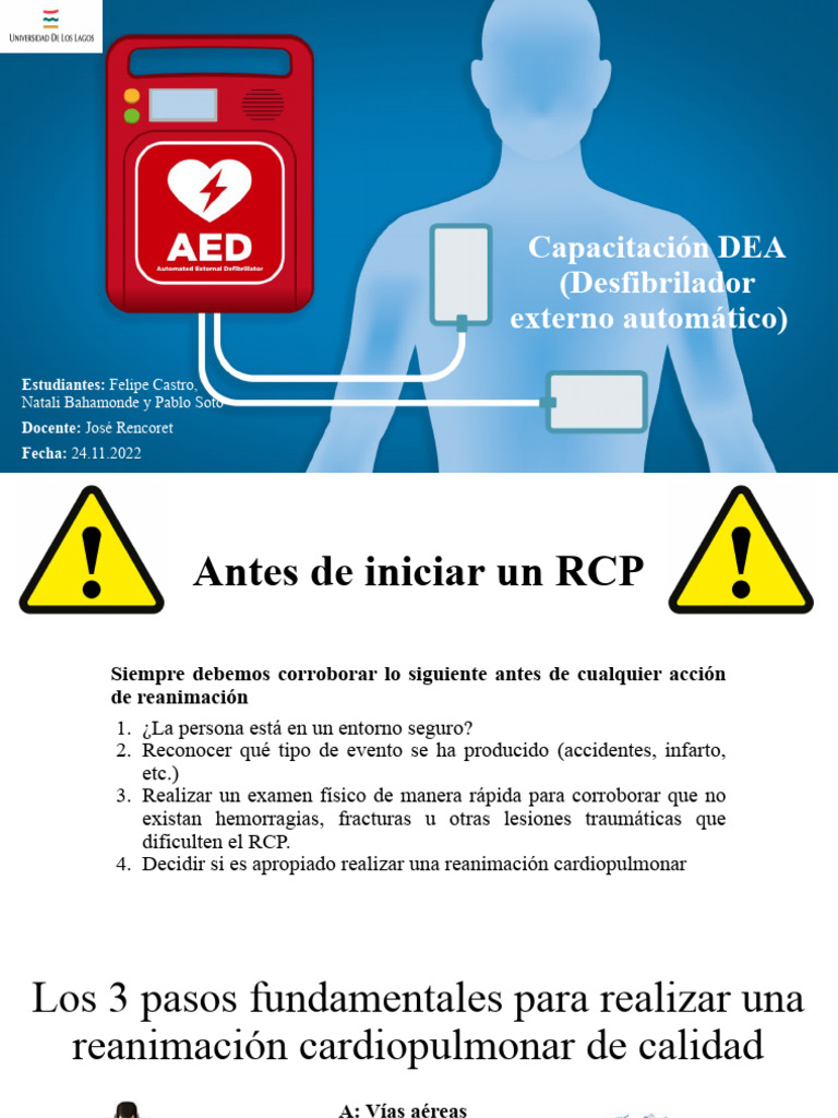 Capacitación en RCP y uso de DEA | PDF | Reanimación cardiopulmonar ...