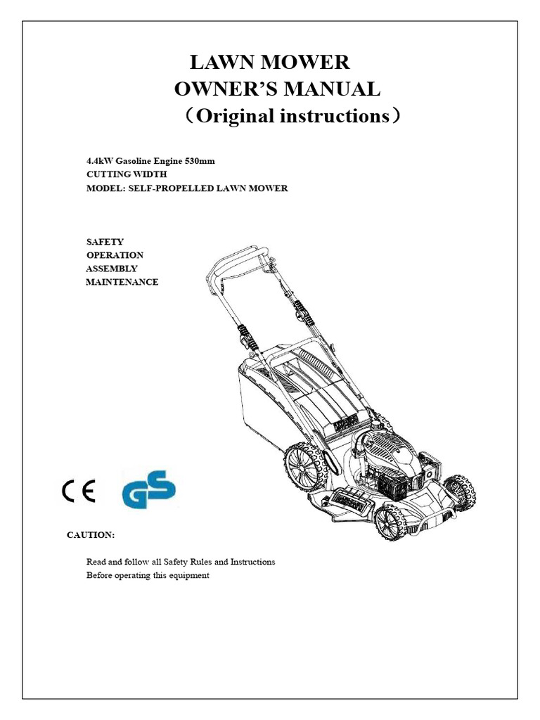 MANUAL Lawn Mower | PDF | Lawn Mower | Gasoline