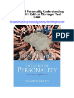 Theories of Personality Understanding Persons 6th Edition Cloninger Test Bank