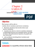 Lesson 1 Direct and Inverse Variations