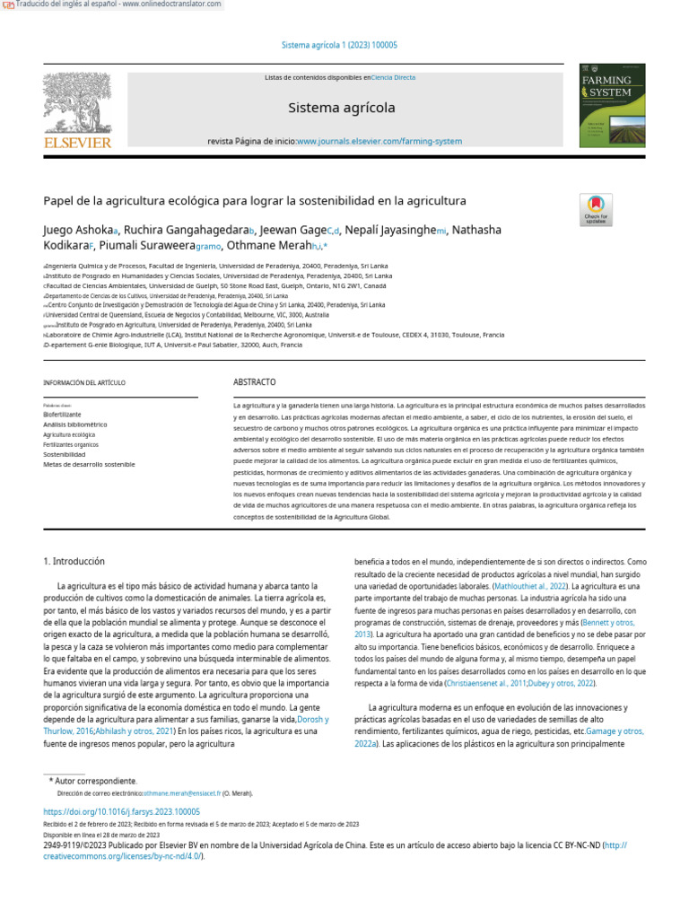Role of Organic Farming For Achieving Sustainability in Agriculture ...