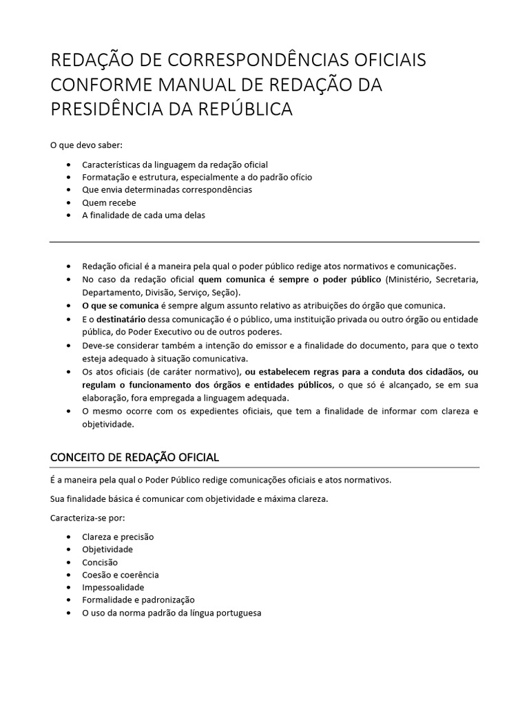 Guia de Redação Oficial Concisa | PDF | Governo