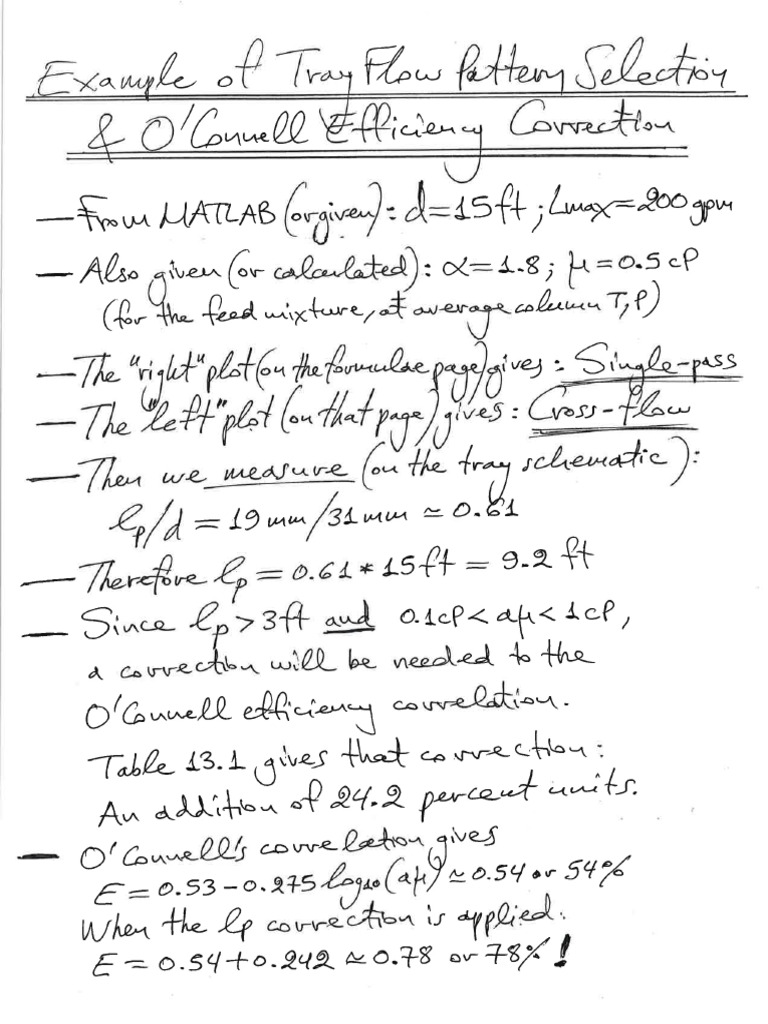 2b tray flow pattern example problem pdf