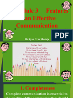 Module 3 Features of An Effective Communication