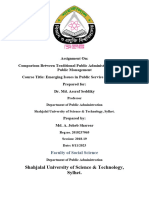 Assignment On Traditional Public Administration & New Public Management