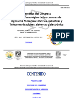 Memorias Del Congreso Cientifica Tecnologico de Las Carreras de Ingenieria Mecanica Electrica, Industirla y Telecomunicaciones, Sistemas y Electronica