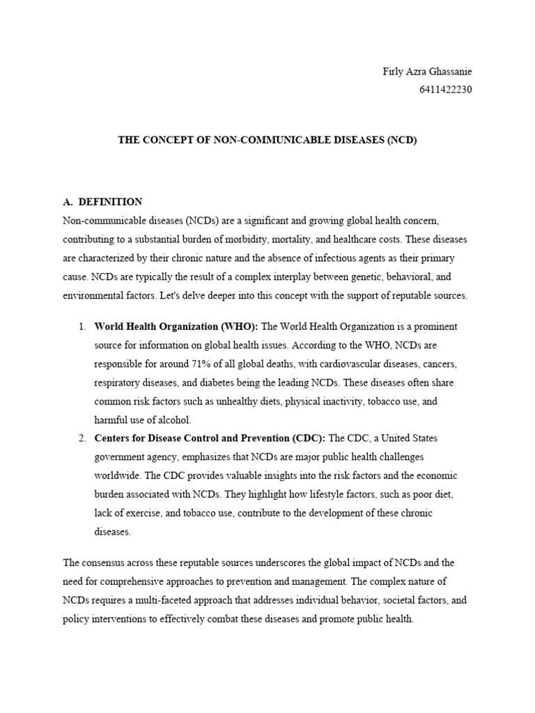 Understanding Non-Communicable Diseases | PDF | Non Communicable ...
