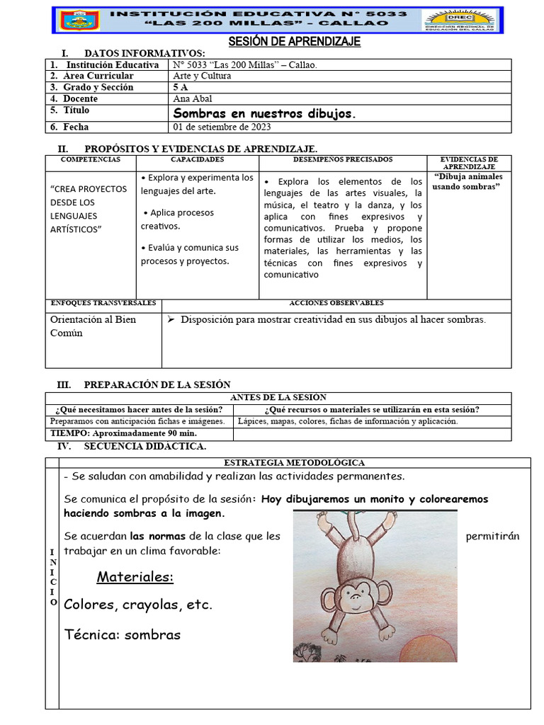 01 de Setiembre ARTE Y CULTURA | PDF | Aprendizaje | Plan de estudios
