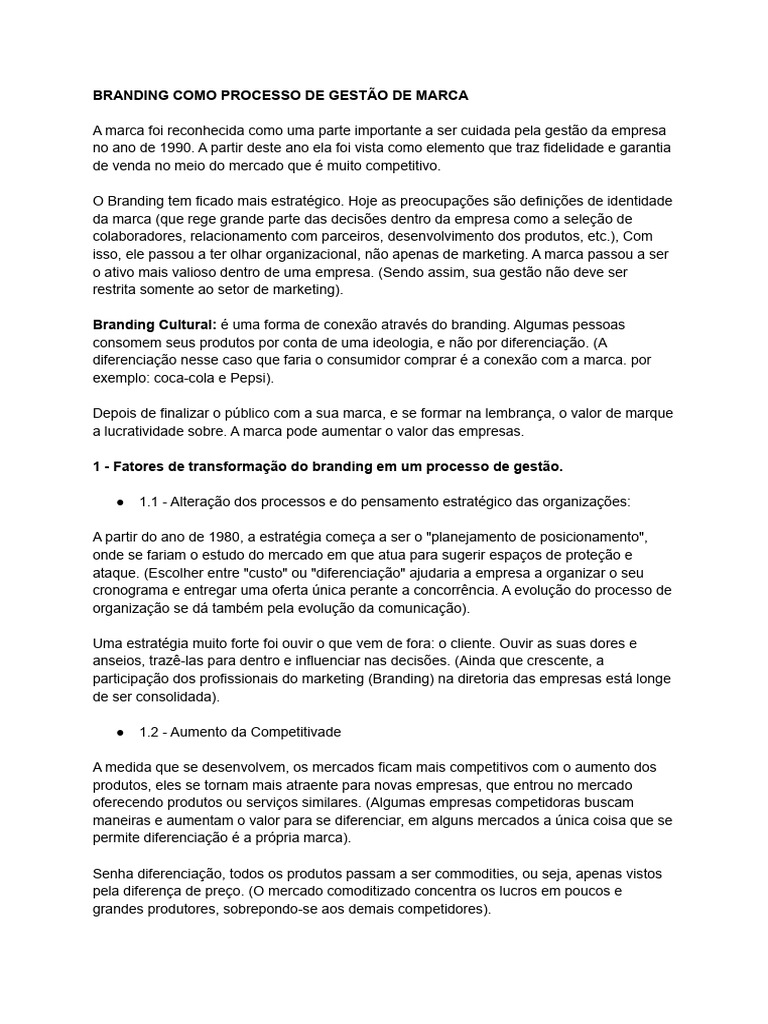 Branding como Gestão Estratégica de Marca | PDF | Marketing | Marca