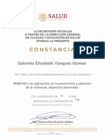 NOM 046 y Su Aplicación en La Prevención y Atención de La Violencia. Aspectos Generales 2023-Constancia 530378