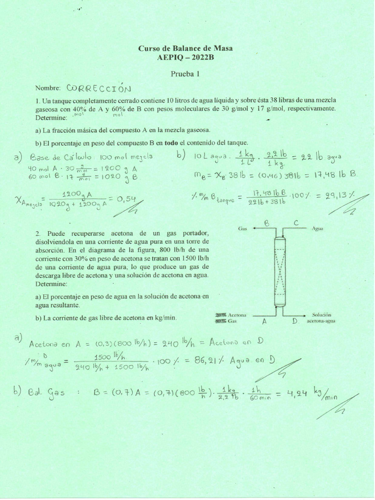 Corrección Prueba 1 BM 22B | PDF