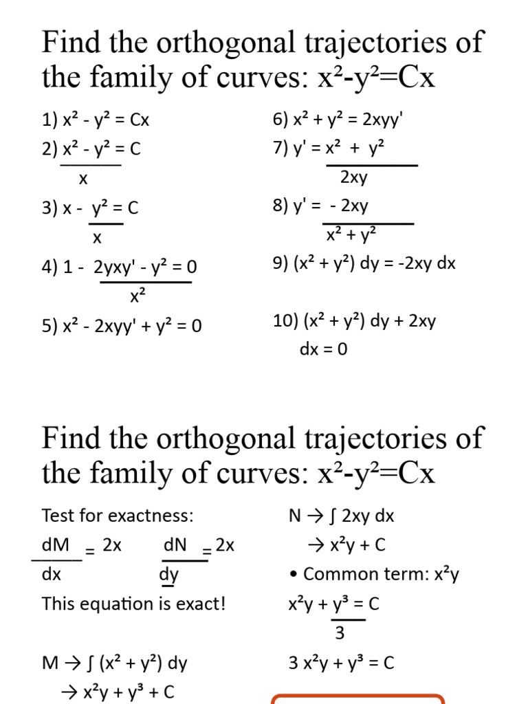 Orthogonal Trajectories of Curves | PDF | Teaching Methods & Materials ...