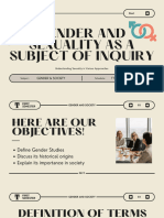 GENDER AND SOCIETY - Lesson 3 (Gender and Sexuality As A Subject of Inquiry)