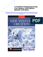 New Venture Creation Entrepreneurship For The 21st Century 10th Edition Spinelli Test Bank