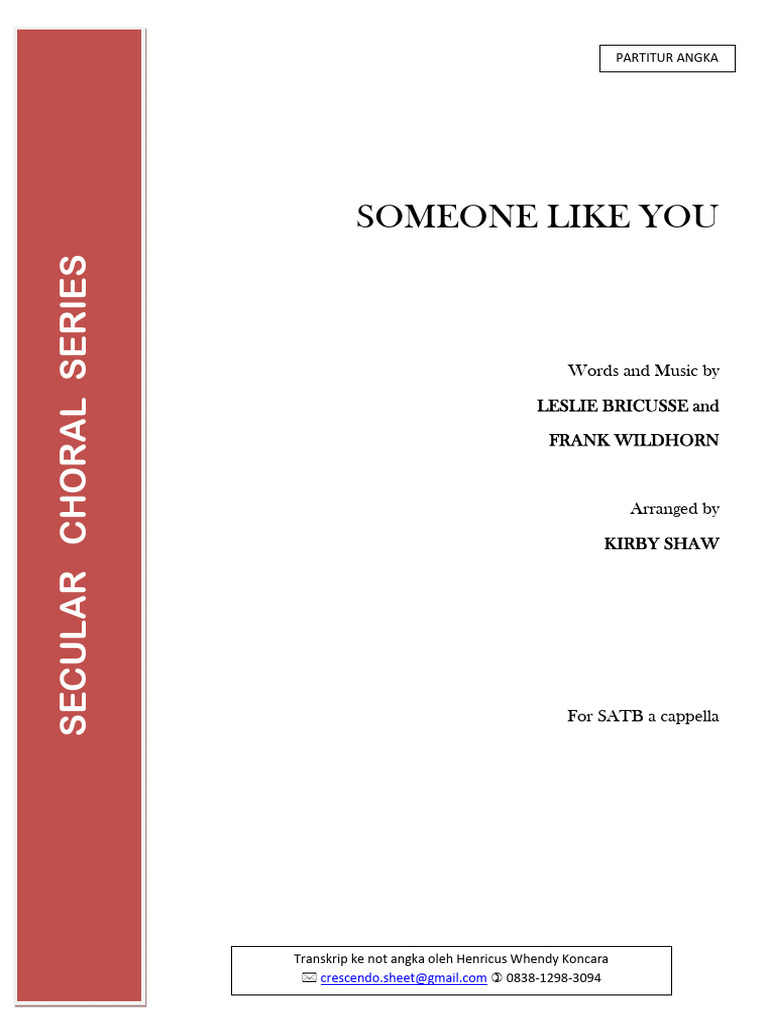 Kirby Shaw Someone Like You SATB (Revisi 24 Februari 2023) PDF