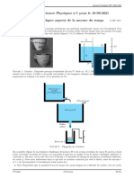 Devoir de Sciences Physiques N 1 Pour Le 10-09-2021 Probl' Eme N 1 - Quelques Aspects de La Mesure Du Temps