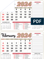 Calendar 2024 Red Beige