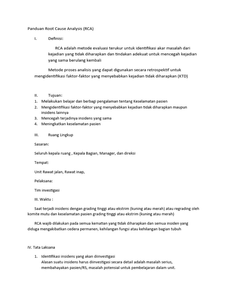 Panduan Root Cause Analysis Pdf