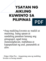 Kasaysayan NG Maikling Kuwento Sa Pilipinas