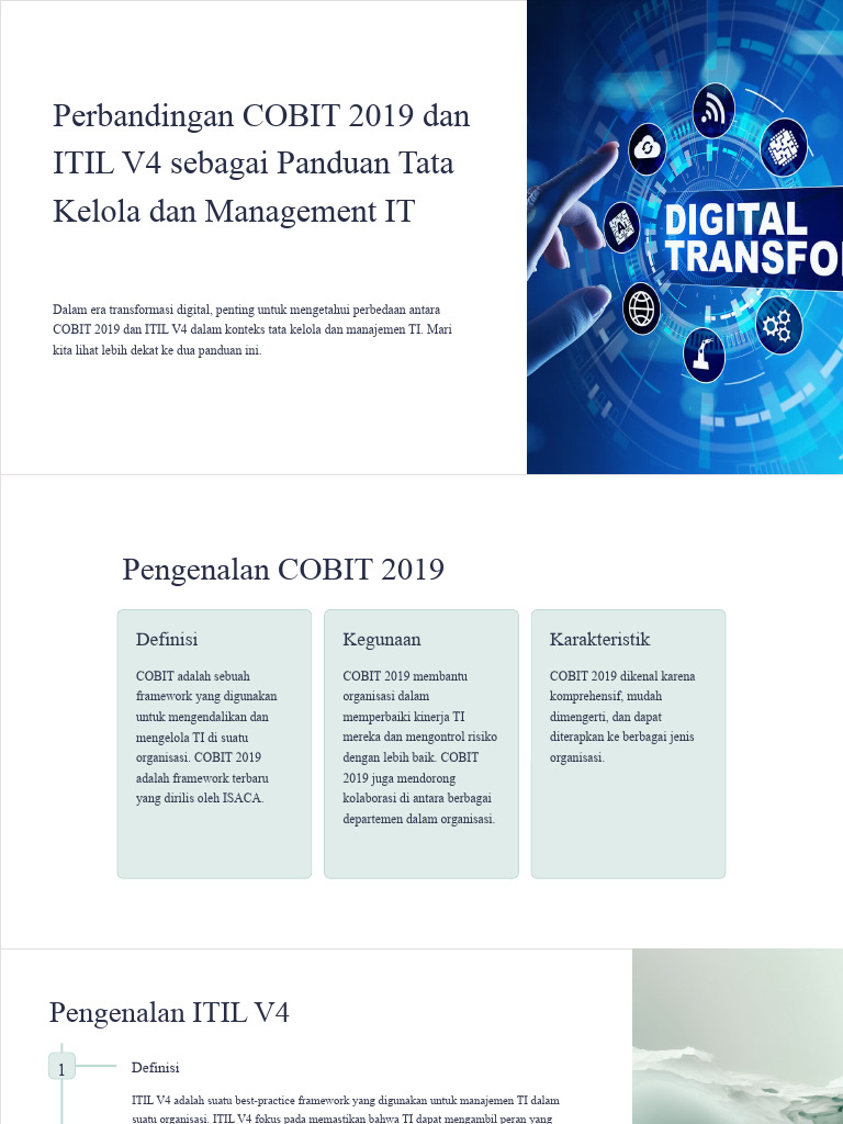 Perbandingan COBIT 2019 Dan ITIL V4 Sebagai Panduan Tata Kelola Dan ...