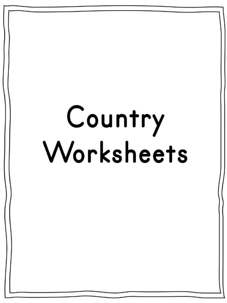 Country Worksheets Printables