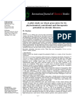 A Pilot Study On Wheat Grass Juice For Its Phytochemical, Nutritional and Therapeutic Potential On Chronic Diseases