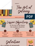 Lesson 4 Art of Defining