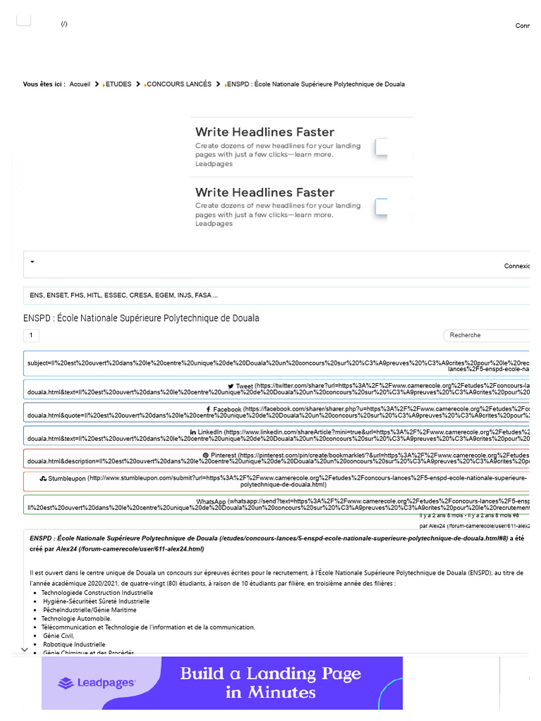 ENSPD cole Nationale Sup rieure Polytechnique De Douala Camerecole 