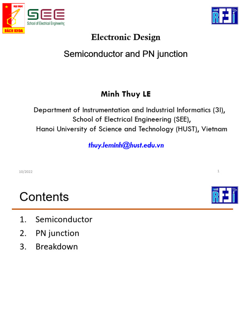 Semiconductor Basics for Engineers | PDF | P–N Junction | Diode