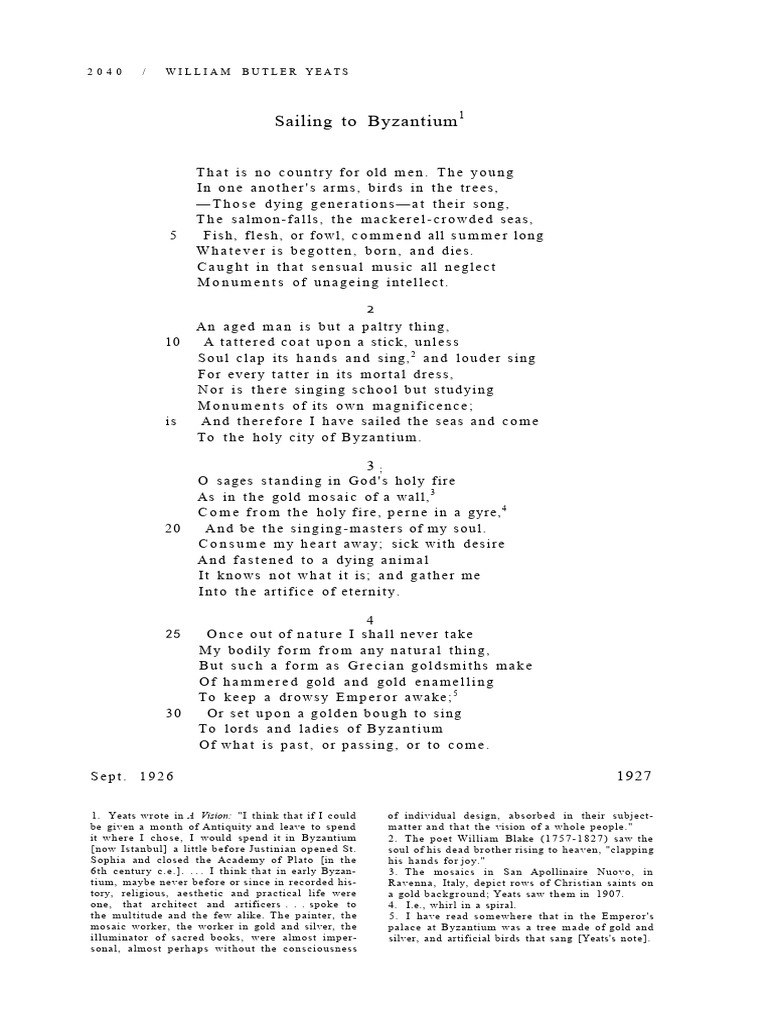 Sailing To Byzantium PDF