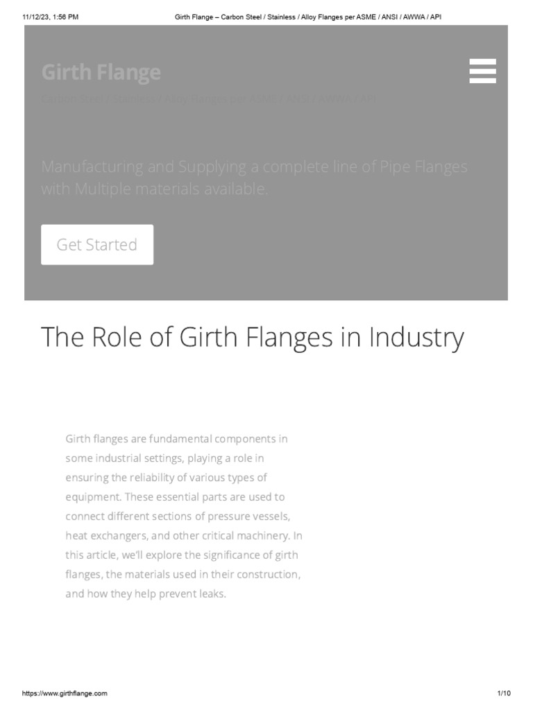 Girth Flanges: Types & Materials Guide | PDF | Stainless Steel | Steel