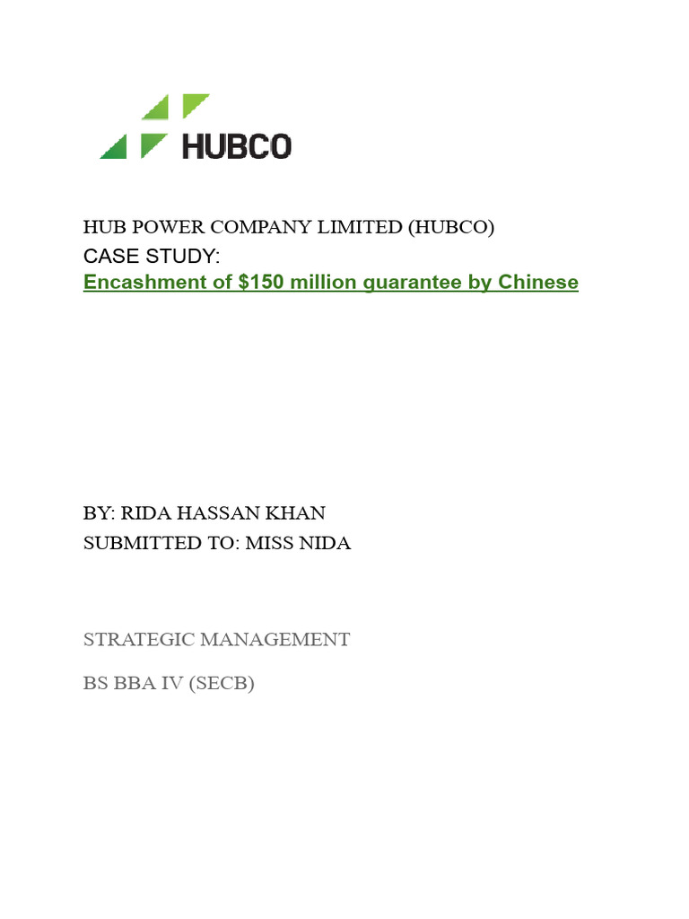 HUB POWER COMPANY LIMITED (HUBCO) PDF Loans Finance & Money