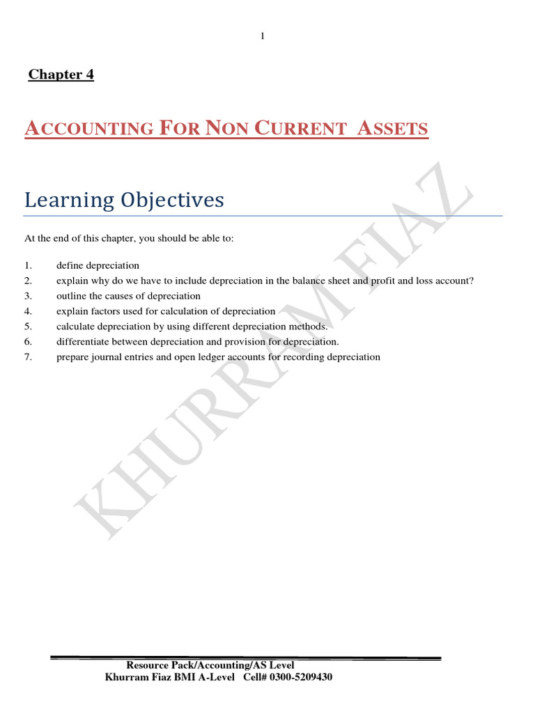 Ch#4 Accounting For Non Current Assets | PDF | Business | Finance ...