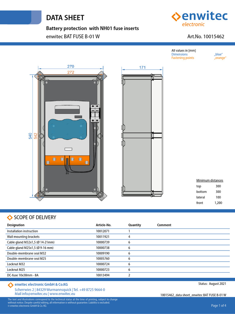 Datasheet Enwitec Bat Fuse B 01 W 10015462 | PDF | Fuse (Electrical ...