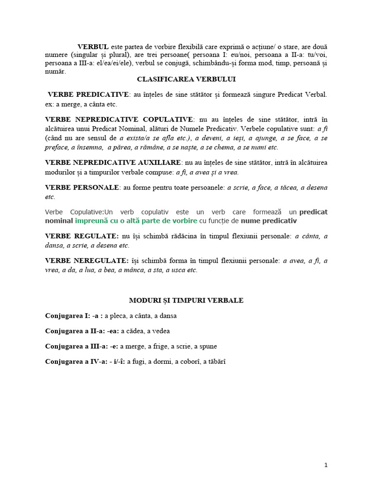 Moduri Si Timpuri Verbale | PDF