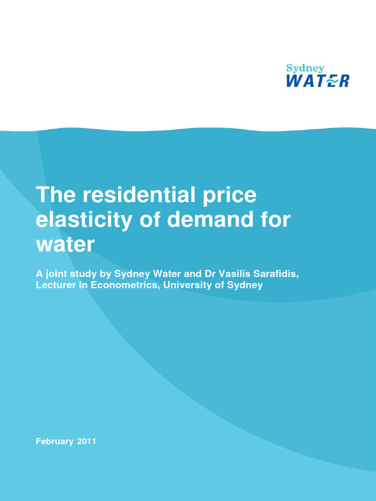 Water Price Elasticity PDF Demand Elasticity (Economics)
