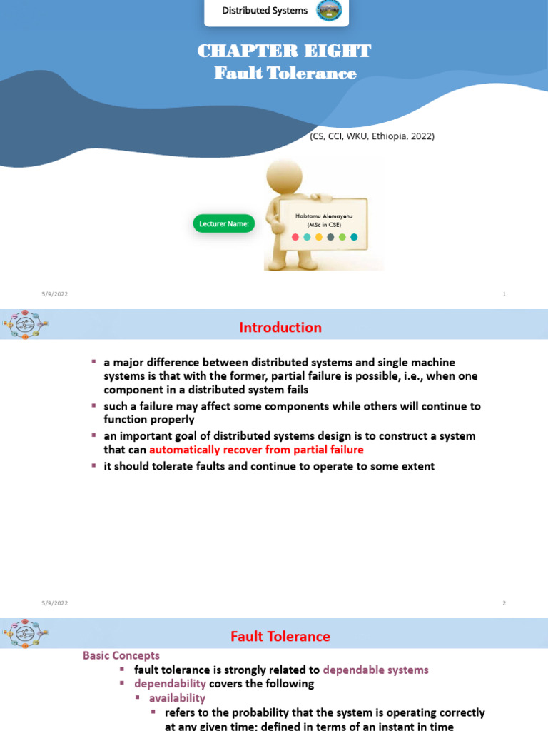 Fault Tolerance in Distributed Systems | PDF | Systems Theory ...