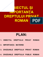 Obiectul Si Importanta Dreptului Privat Roman