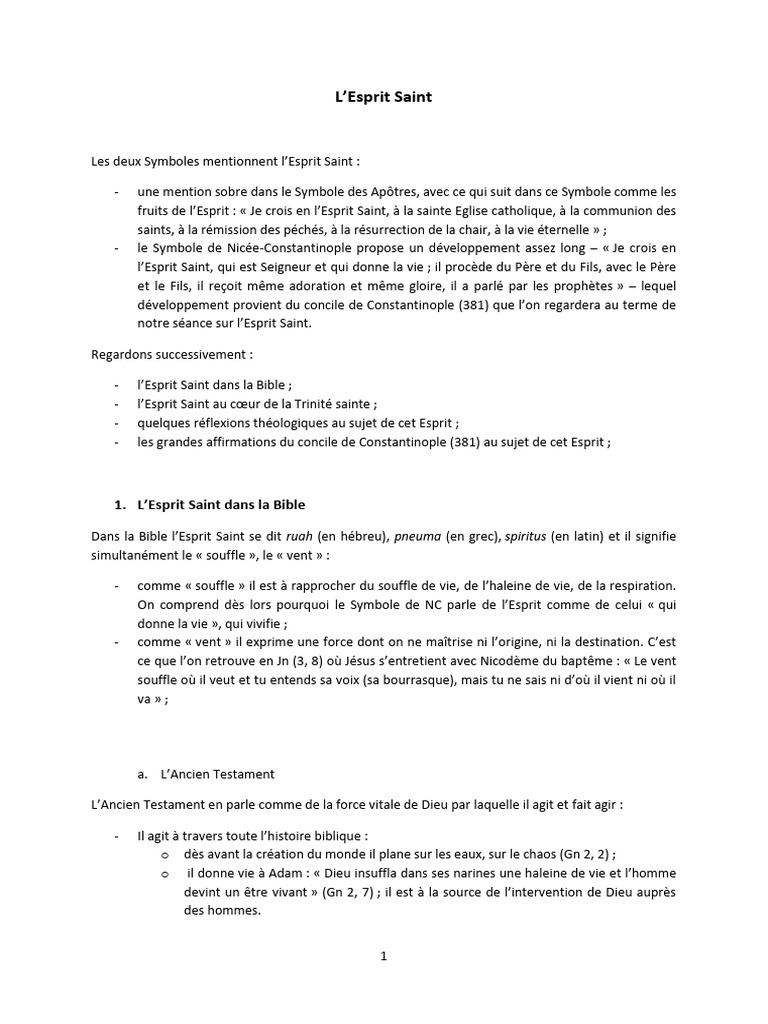Les Symboles de l'Esprit Saint | PDF | Saint-Esprit | Trinité