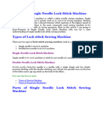 Features of Single Needle Lock Stitch Machine